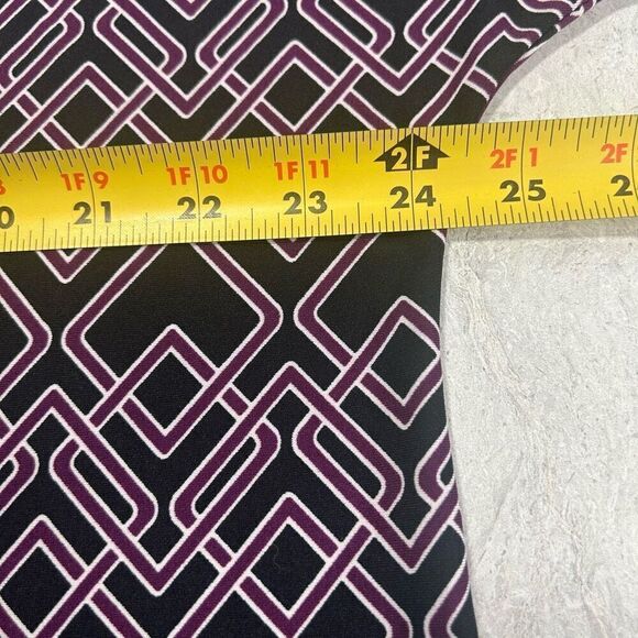 Perseption Women's 2X Multicolor Purple Geometric Blouse 3/4 Sleeve Boat Neck - Picture 10 of 12